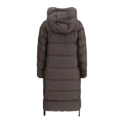 Lange Daunenjacke mit Kapuze