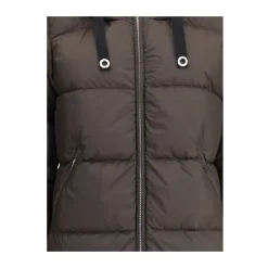Lange Daunenjacke mit Kapuze