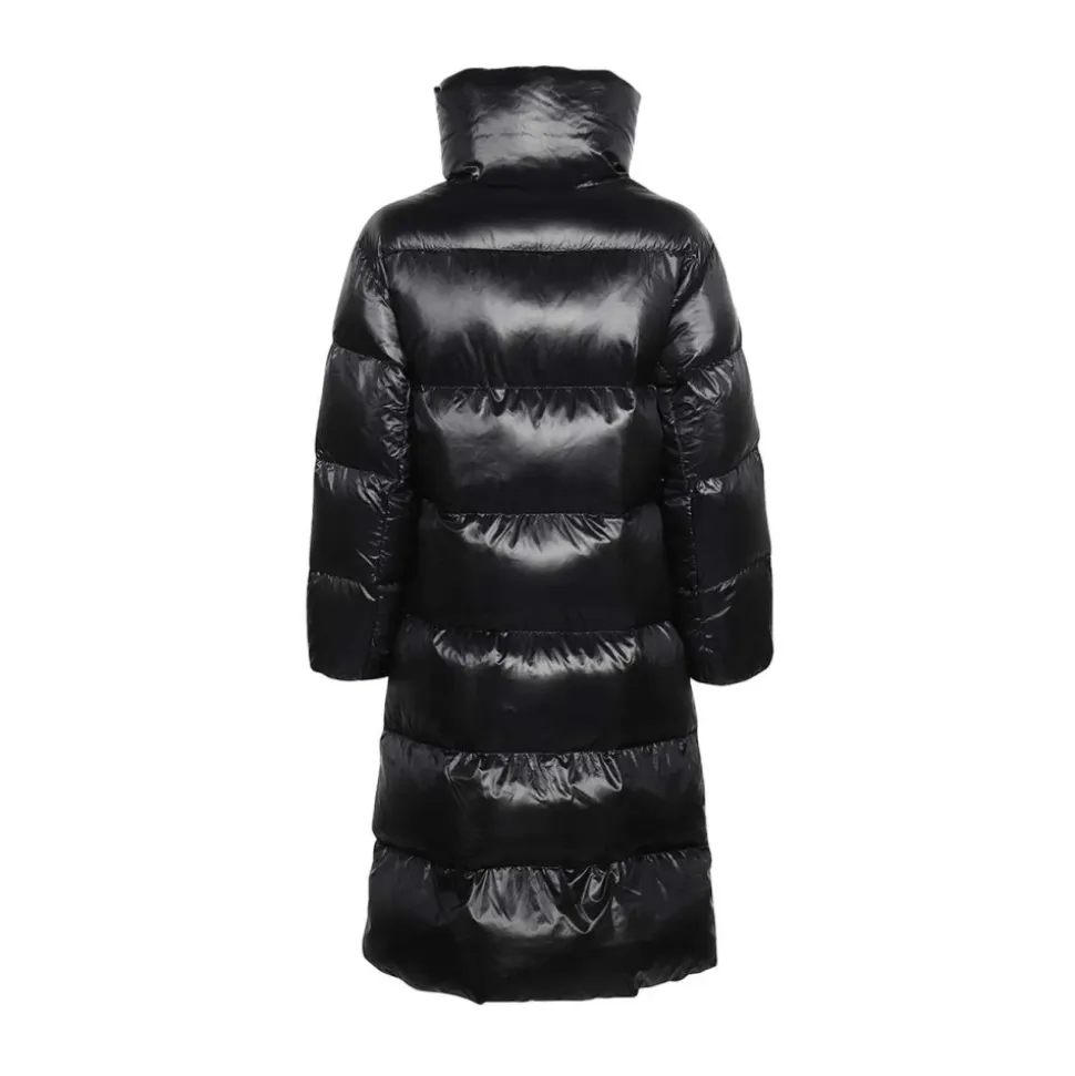 Lange Daunenjacke mit Stehkragen