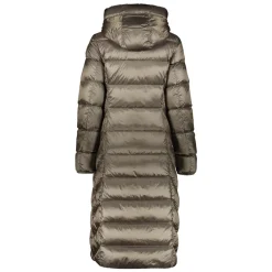 Lange gesteppte Jacke mit Kapuze