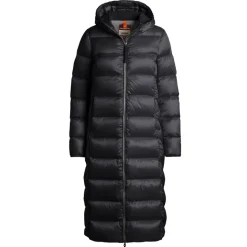Lange Pufferjacke mit Kapuze
