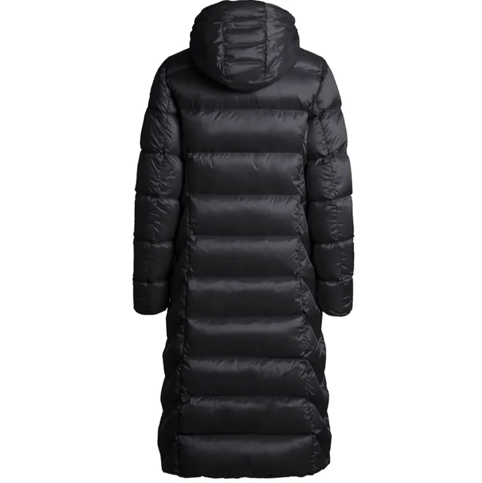 Lange Pufferjacke mit Kapuze