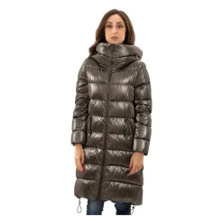 Lange Wattierte Parka mit Kapuze