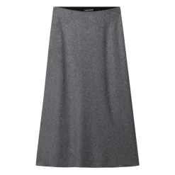 Langer, ausgestellter Rock aus Wollflanell-Jersey