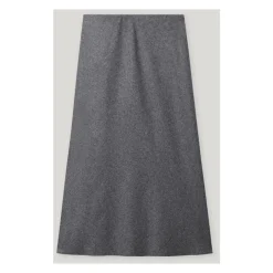 Langer, ausgestellter Rock aus Wollflanell-Jersey