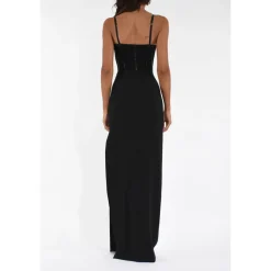Langes Kleid aus Crêpe und Tüll
