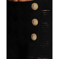 Leggings mit Diamantmuster und 6 Knöpfen