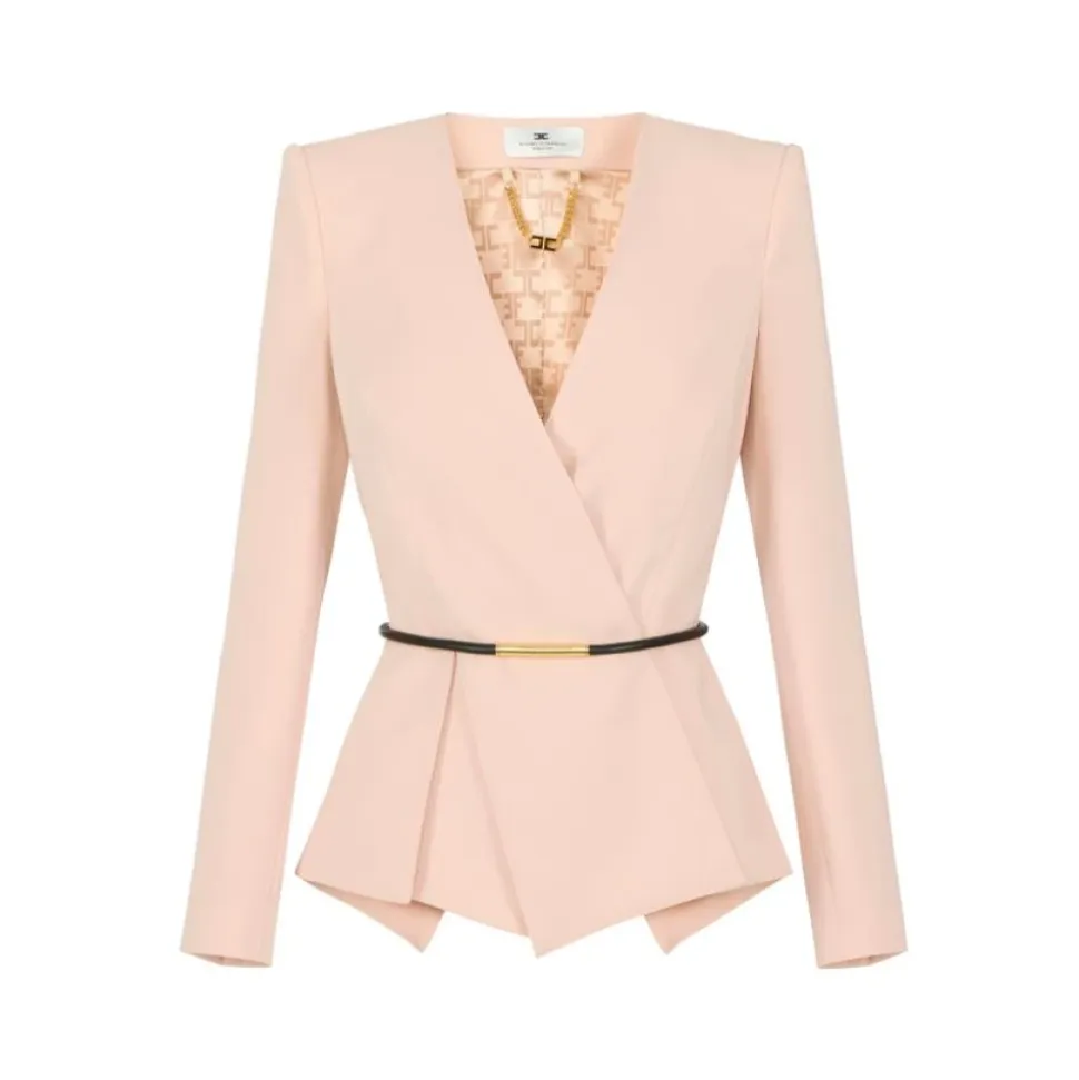 Leichte Crêpe-Jacke mit Gürtel