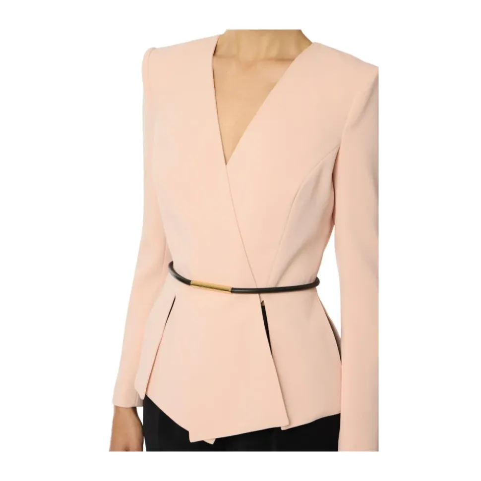 Leichte Crêpe-Jacke mit Gürtel