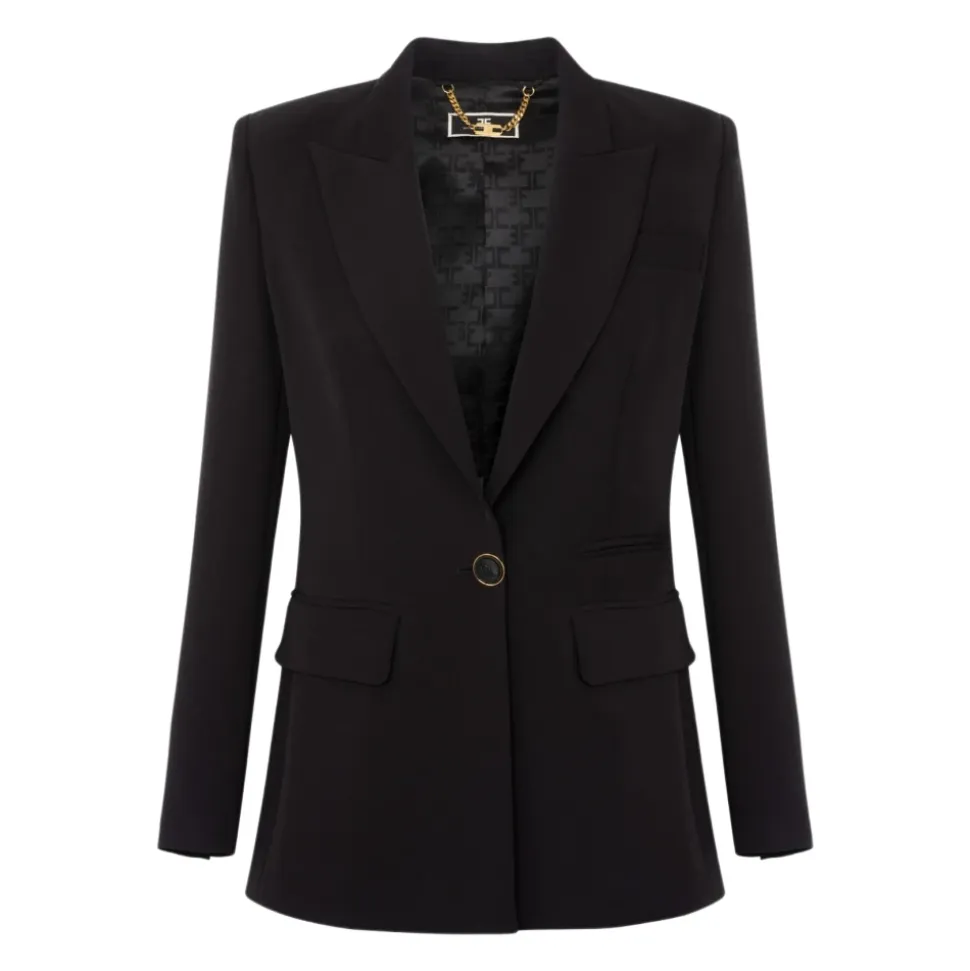 Leichte Crêpe-Jacke mit Revers