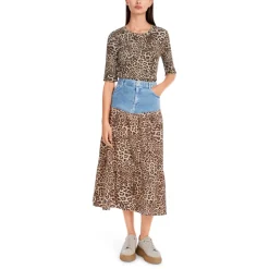 Leopardenmuster T-Shirt in enger Passform