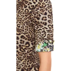 Leopardenmuster T-Shirt in enger Passform