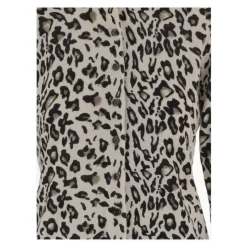 Leopardenmuster Woll-Kaschmir-Strickjacke