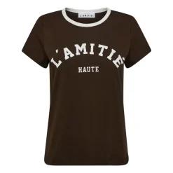 Logo Tee Top in Mocca