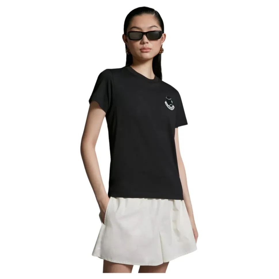 Logo-Patch Rundhals-T-Shirt