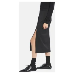 Longuette Wollrock mit Seitenschlitz