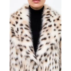 Luxe Mantel aus geflecktem Kunstfell