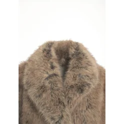 Luxuriöser Kunstpelzmantel Marrone