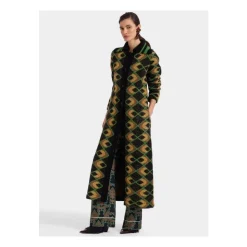 Maxi Mantel mit geometrischem Muster