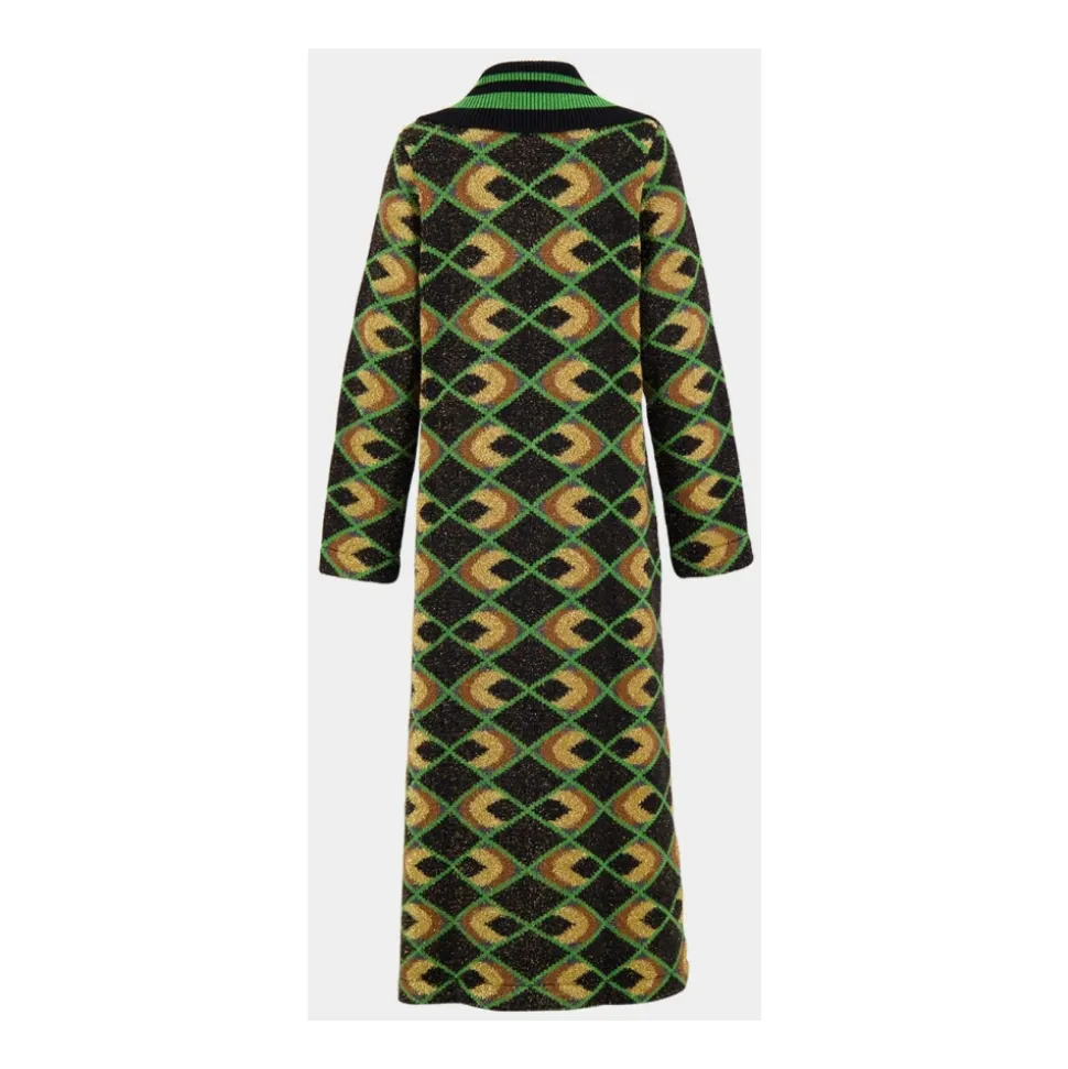 Maxi Mantel mit geometrischem Muster