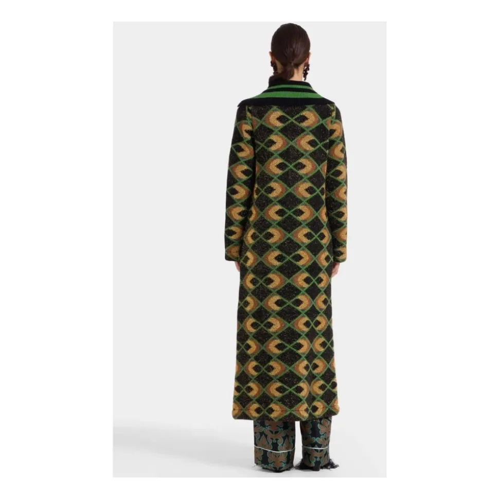 Maxi Mantel mit geometrischem Muster