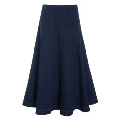 Maxi Rock Dunkel Jeans Blau
