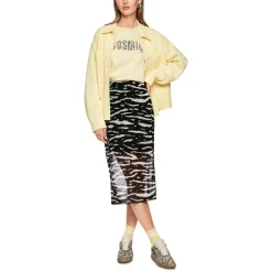 Mesh-Rock mit Animal-Print