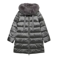 Midi-Daunenjacke mit Kapuze