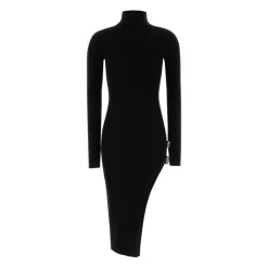 Midi-Strickkleid mit Schnallen