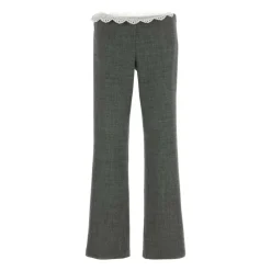 Mid-Rise Wollhose mit geradem Bein
