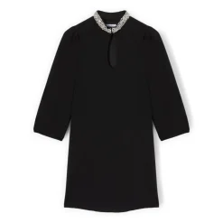 Milano Stitch Kleid mit Stickkragen