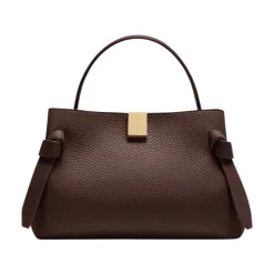 Mini Pebble Grain Leather Espresso Tasche