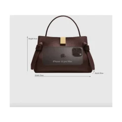 Mini Pebble Grain Leather Espresso Tasche