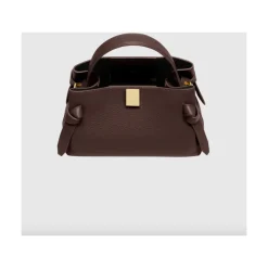 Mini Pebble Grain Leather Espresso Tasche