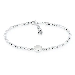 Mondstein Rundperlen Armband 925 Sterling Silber