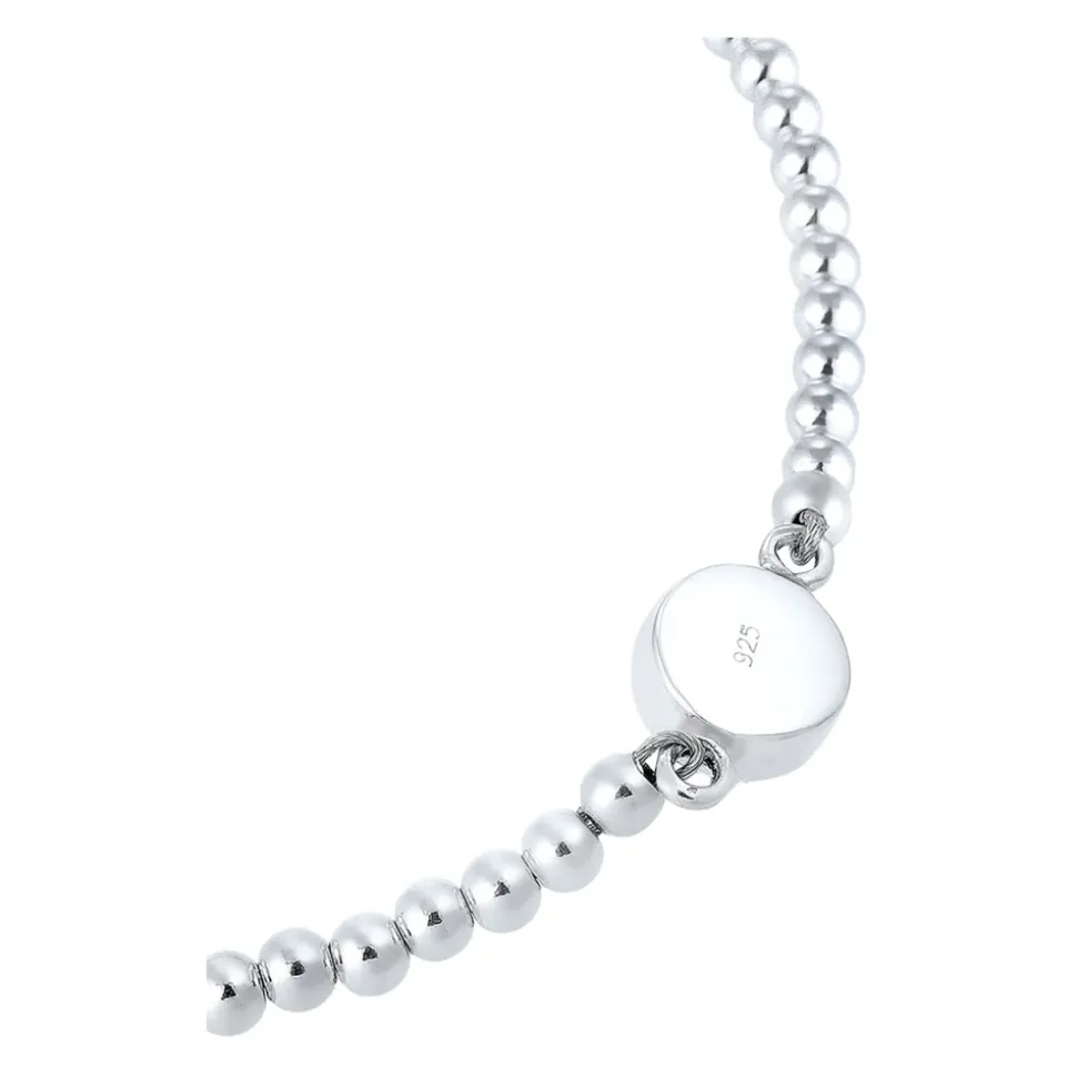 Mondstein Rundperlen Armband 925 Sterling Silber