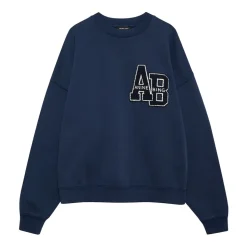 Navy Sweatshirt mit Plüsch-Logo