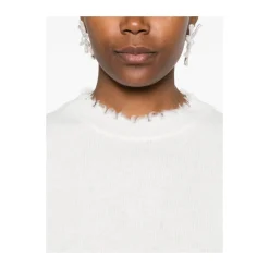 Off-White Pullover mit ausgefransten Saum