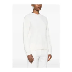 Off-White Pullover mit ausgefransten Saum