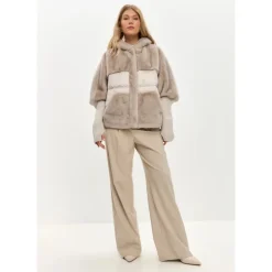 Oversized Faux Fur Jacke - Ivory