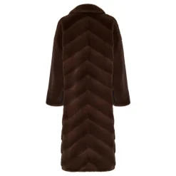 Oversized Faux Fur Mantel - Braun