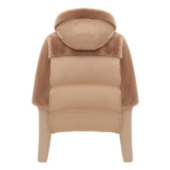 Oversized Kunstfelljacke - Beige