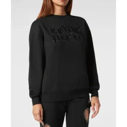 Padded Shoulder Sweatshirt Roundneck Heart