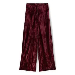 Palazzo-Hose aus Samt mit Plissee-Effekt