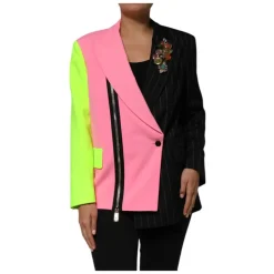 Patchwork Einreiher-Jacke