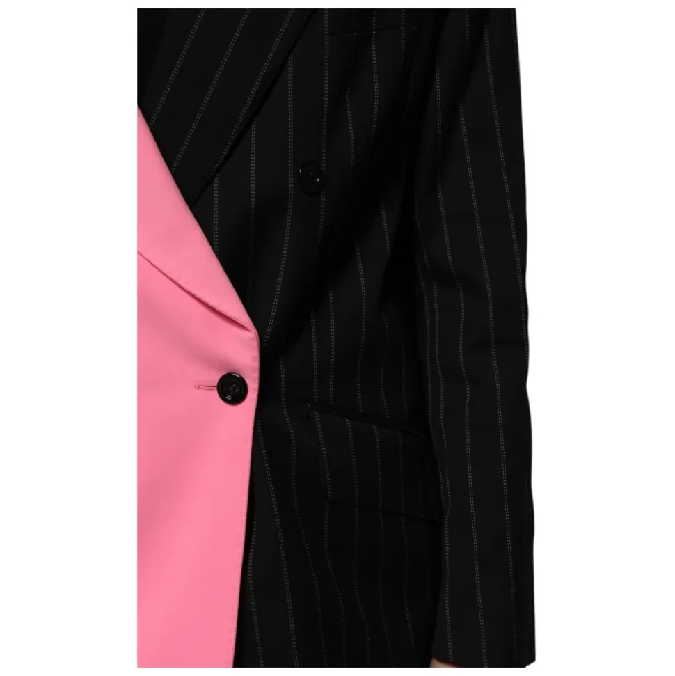 Patchwork Einreiher-Jacke
