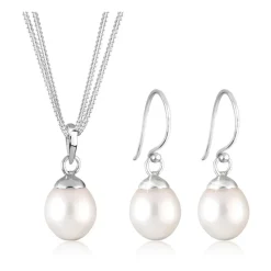 Perlenkette und Ohrring-Set