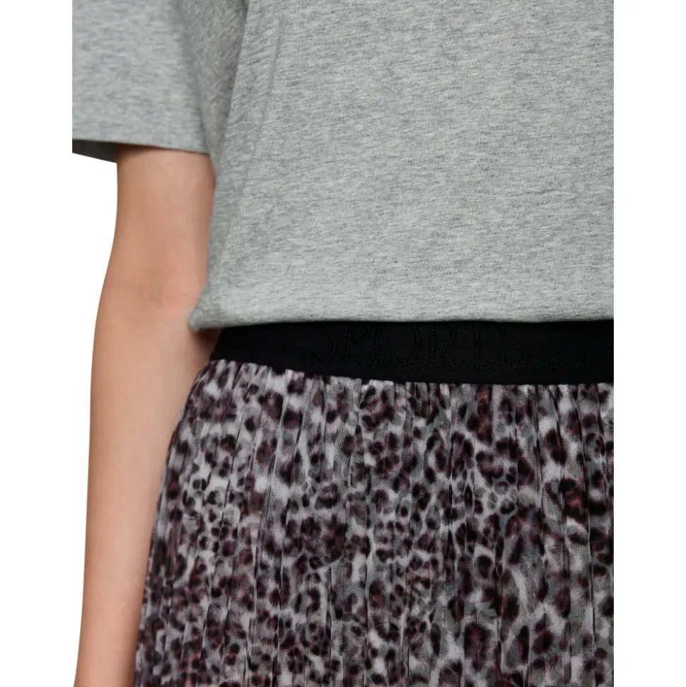 Plissee-Rock mit Leo Print