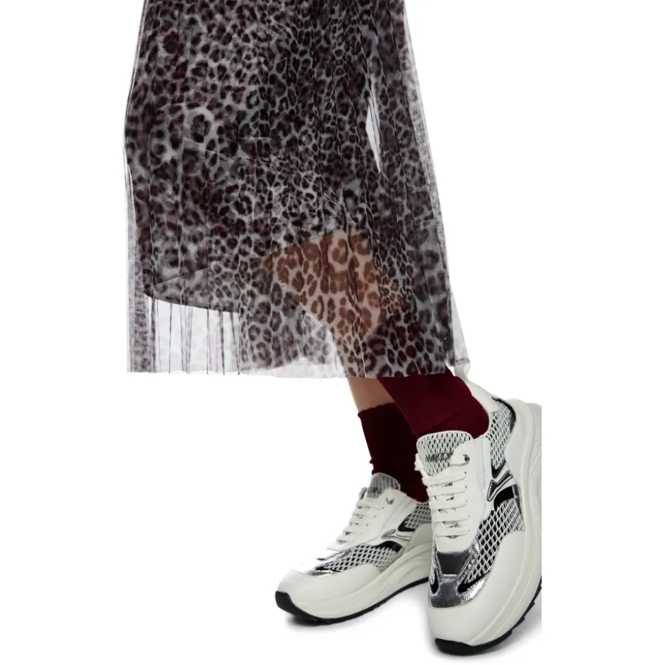 Plissee-Rock mit Leo Print