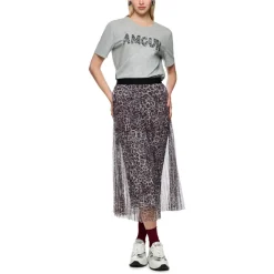 Plissee-Rock mit Leo Print